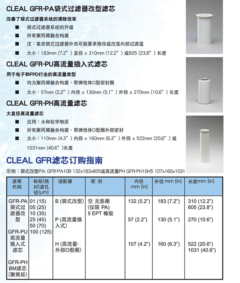 大流量濾芯-GFR型